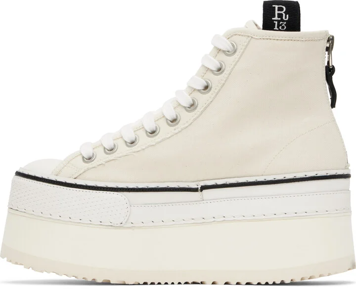 R13 Off-White Courtney Platform High Top Sneakers - Image 3
