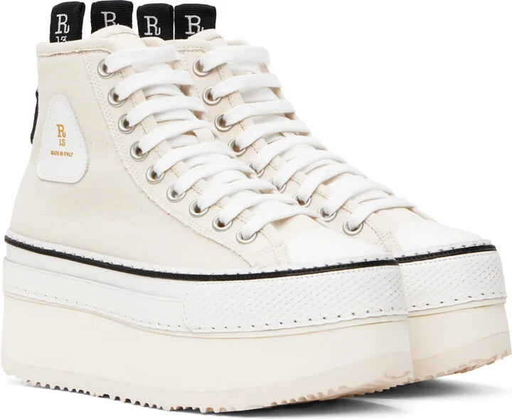 R13 Off-White Courtney Platform Sneakers - Image 4
