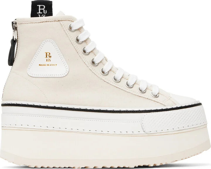 R13 Off-White Courtney Platform Sneakers