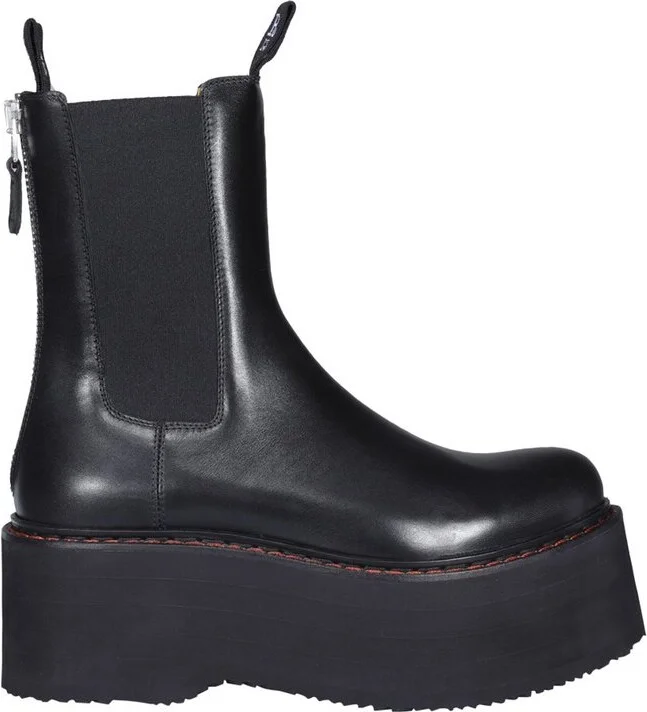 R13 Round Toe Zipped Boots
