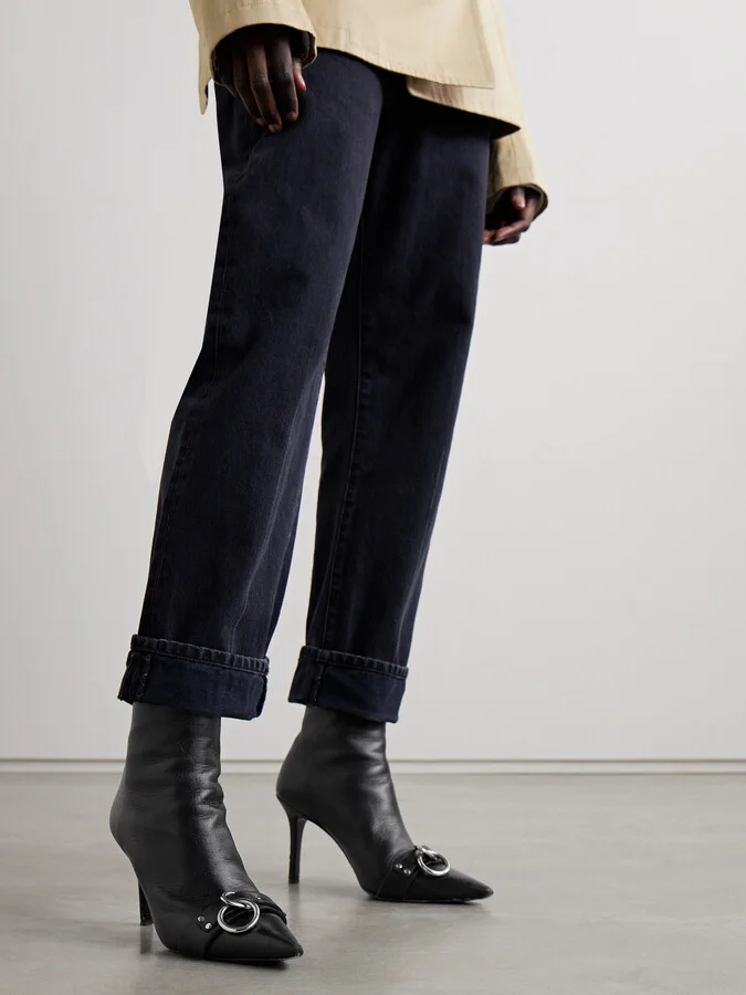 R13 - Sid Embellished Textured-leather Ankle Boots - Black - Image 2