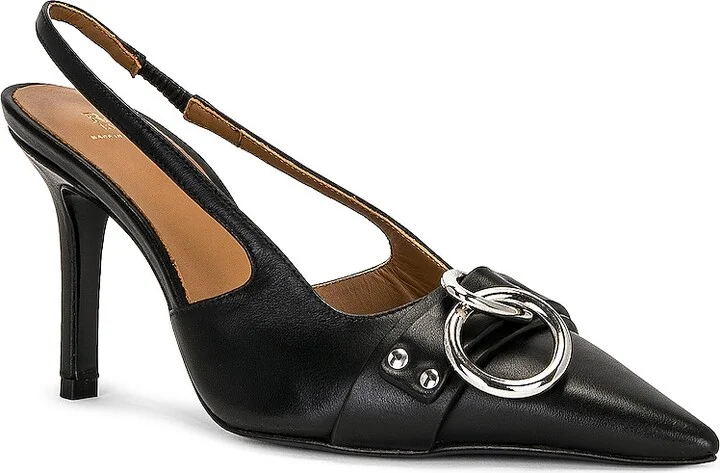 R13 Sling Back Heel Pump in Black - Image 2
