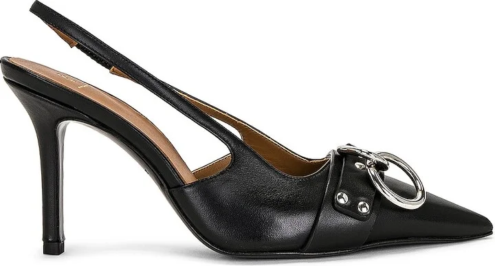 R13 Sling Back Heel Pump in Black