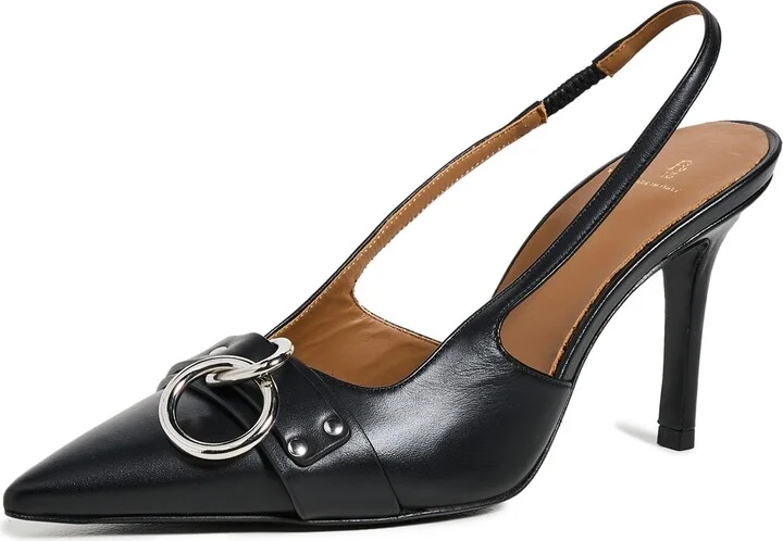 R13 Sling Back Heels with Ring