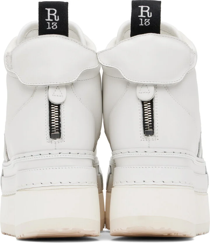 R13 White Riot Leather High Top Sneakers - Image 2