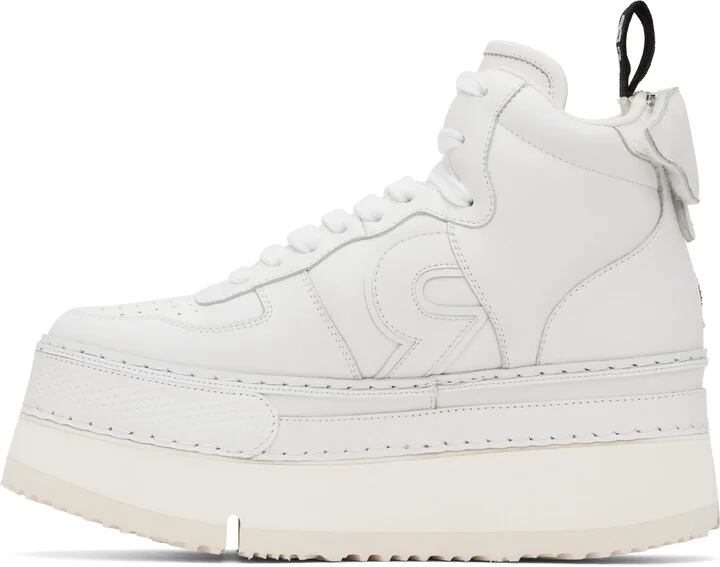 R13 White Riot Leather High Top Sneakers - Image 3