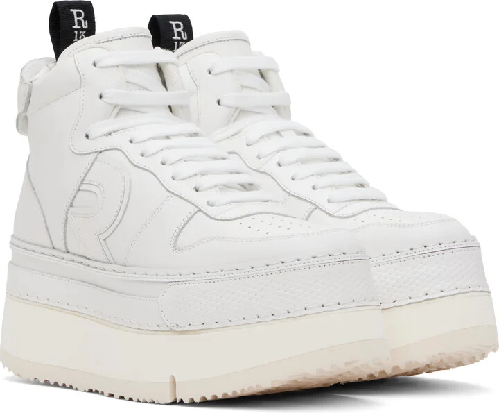 R13 White Riot Leather High Top Sneakers - Image 4