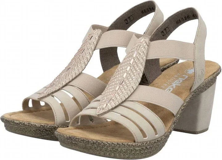 Rabea Rhinestone Leaf High Heel Sandal In Ginger