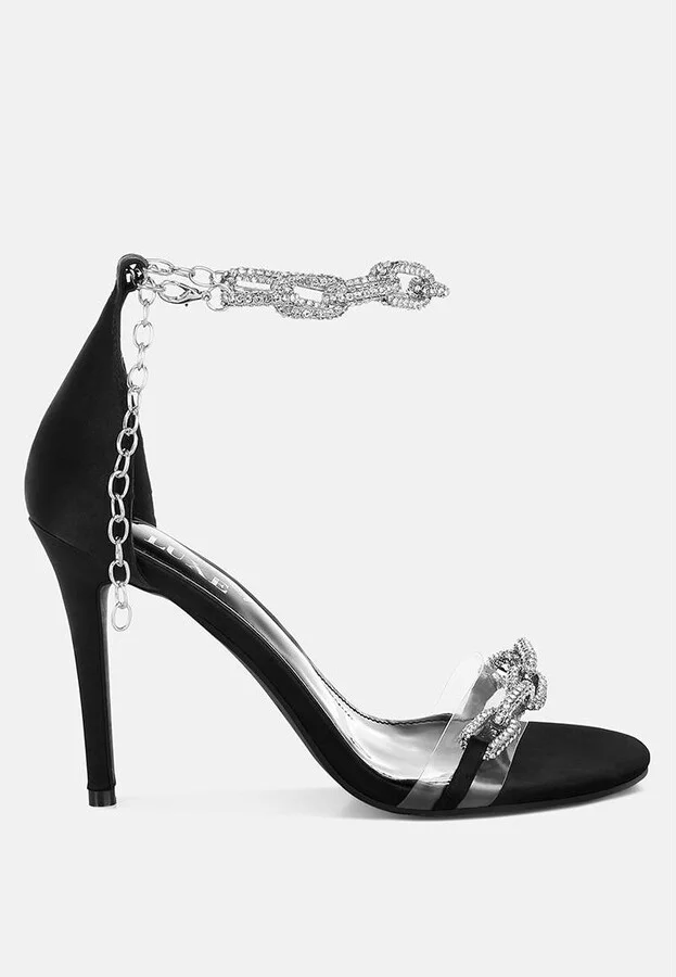 Rabenda Rhinestones Chain Stiletto Sandals - Image 2
