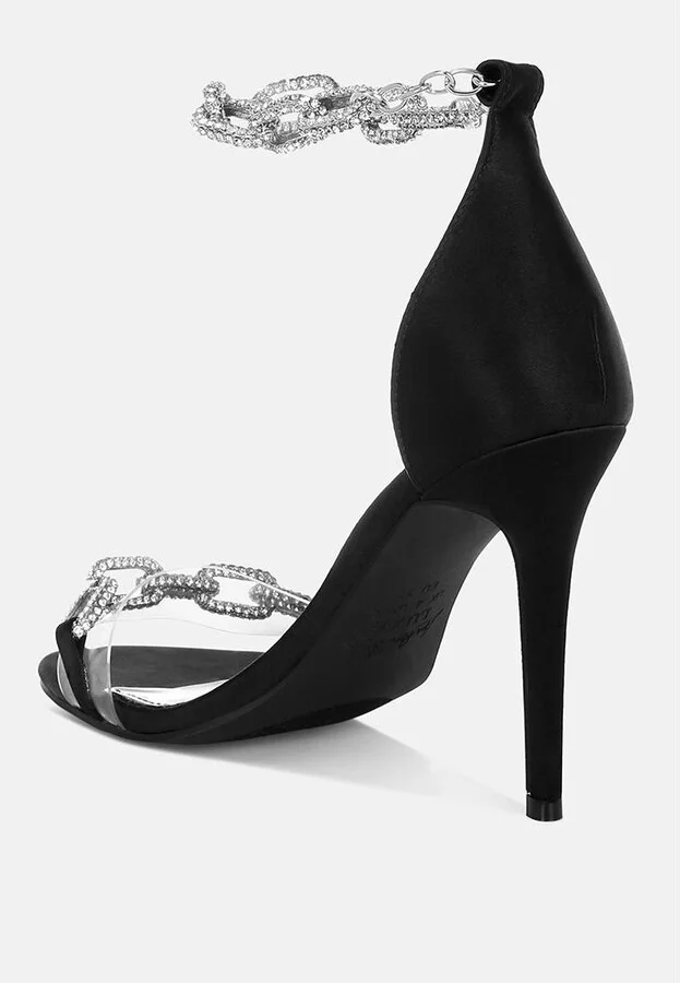 Rabenda Rhinestones Chain Stiletto Sandals - Image 3