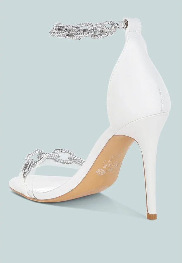 Rabenda Rhinestones Chain Stiletto Sandals - Image 5