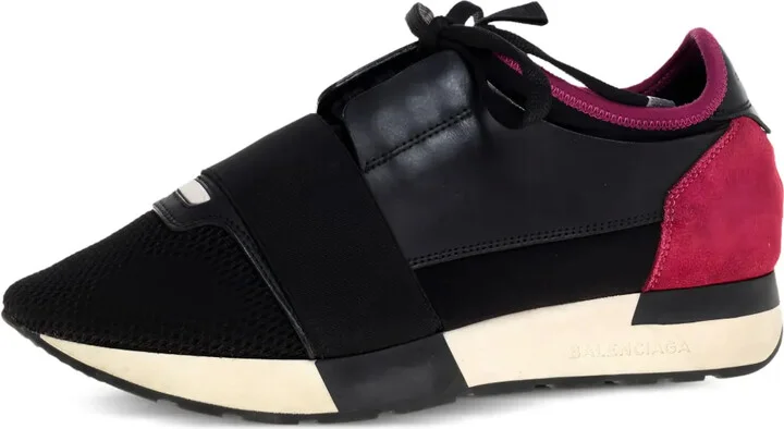 Race Runner Leather-Strap Sneakers