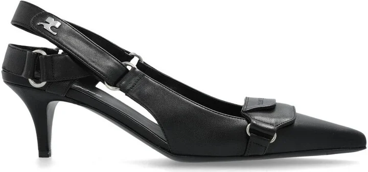Racer Pointed-toe Slingback Pumps