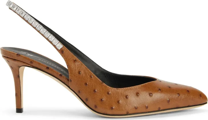 Rachyl 70mm ostrich-skin pumps