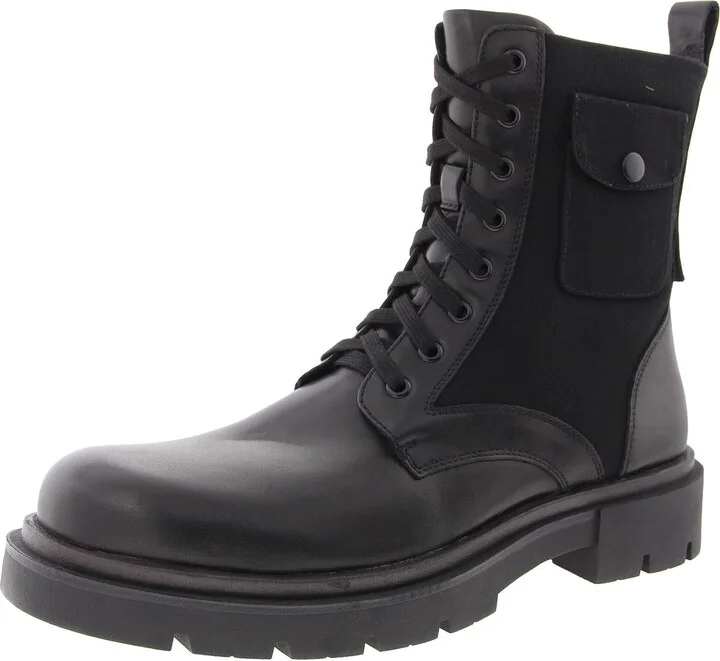 Racine Mens Lace-Up Leather Combat & Lace-Up Boots