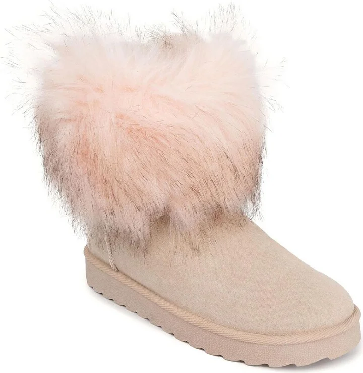 Radient Womens Faux Suede Cozy Winter & Snow Boots