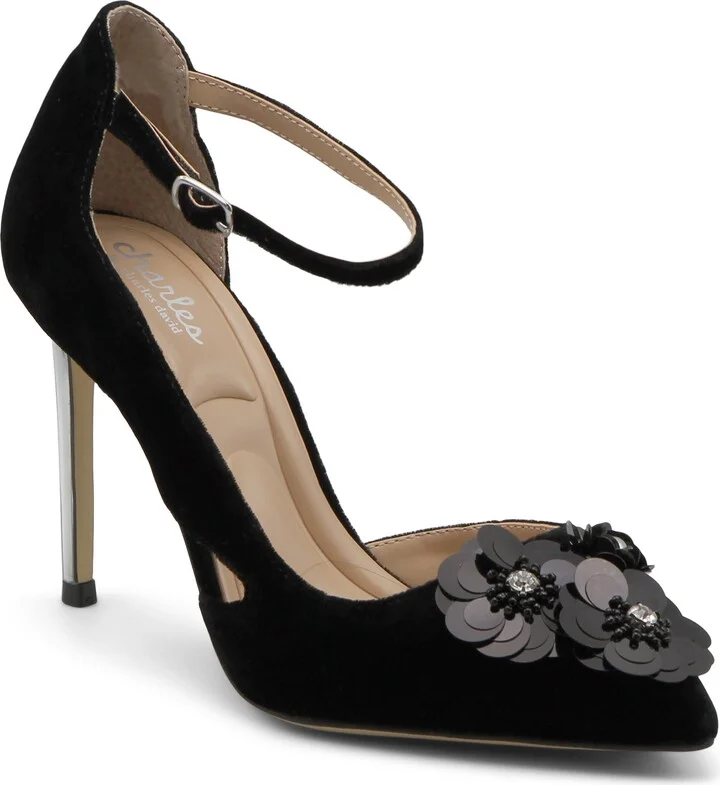 Rae Ankle Strap Hald d'Orsay Pointed Toe Pump