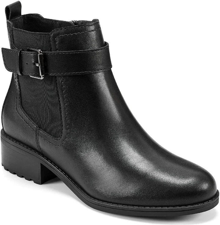 Rae Womens Buckle Zip Up Ankle Boots