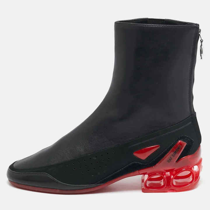 Raf Simons Black Leather Cycloid Ankle Boots Size 41