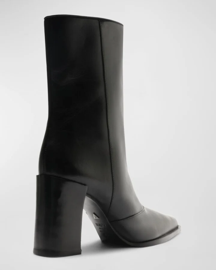 Raffaela Leather Western Ankle Booties - Image 2
