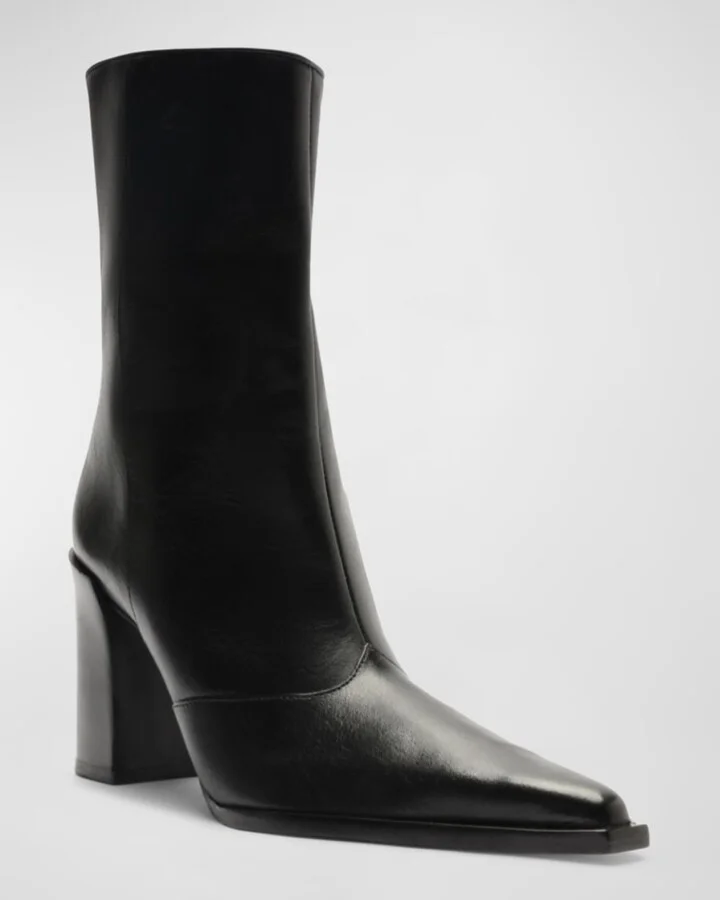 Raffaela Leather Western Ankle Booties - Image 4