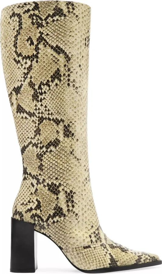 Raffaela Snake Leather Boots In Natural