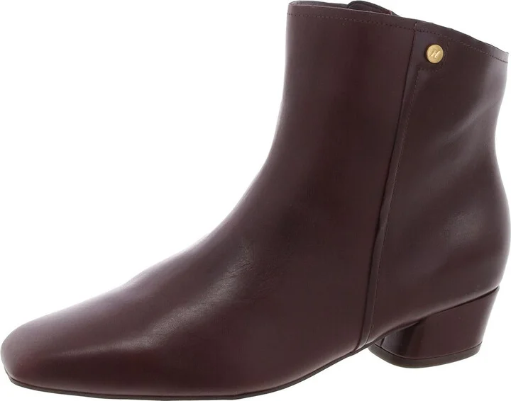 Raffee Womens Zipper Leather Booties