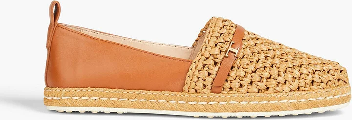 Raffia and leather espadrilles