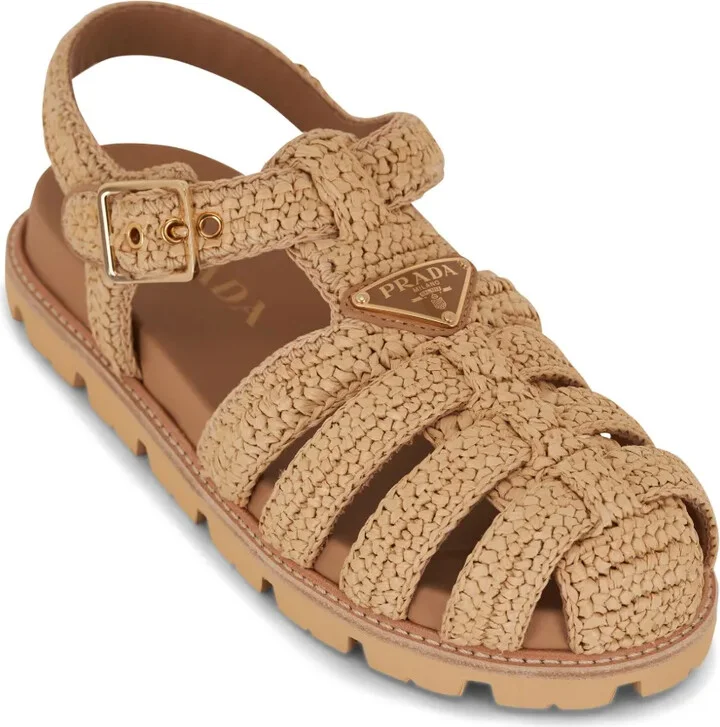 Raffia Caged Sandals - Image 2