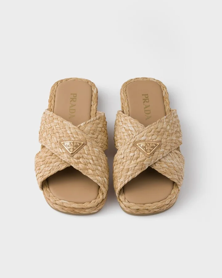 Raffia crisscross slides - Image 3