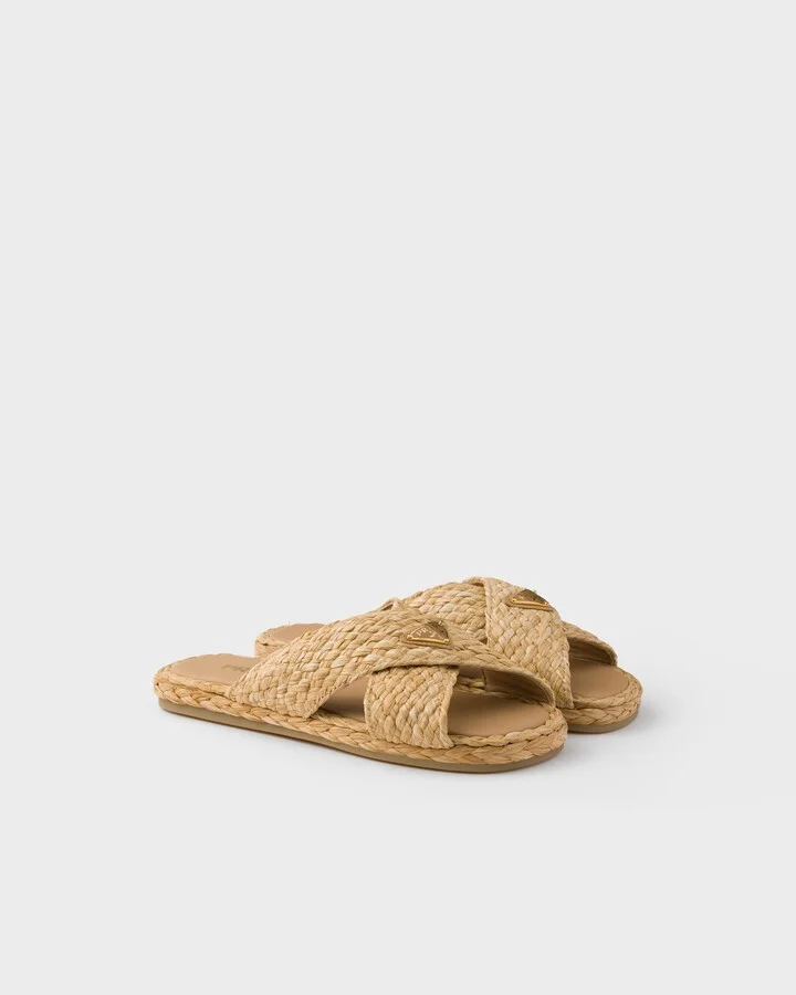 Raffia crisscross slides