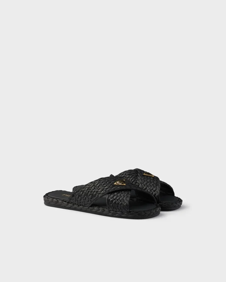Raffia crisscross slides