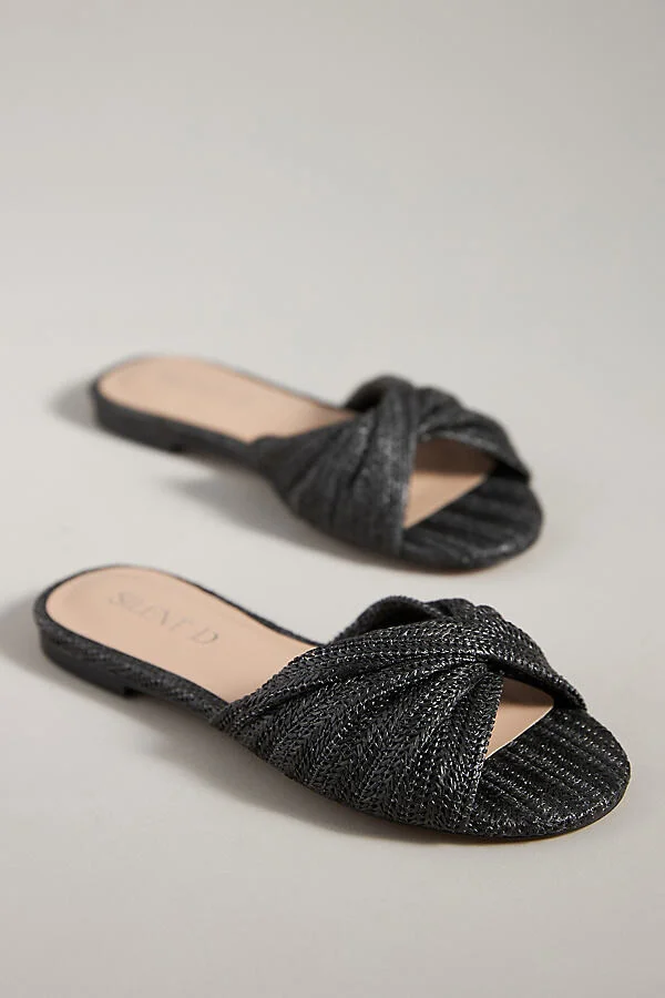 Raffia Flat Sandals - Image 2