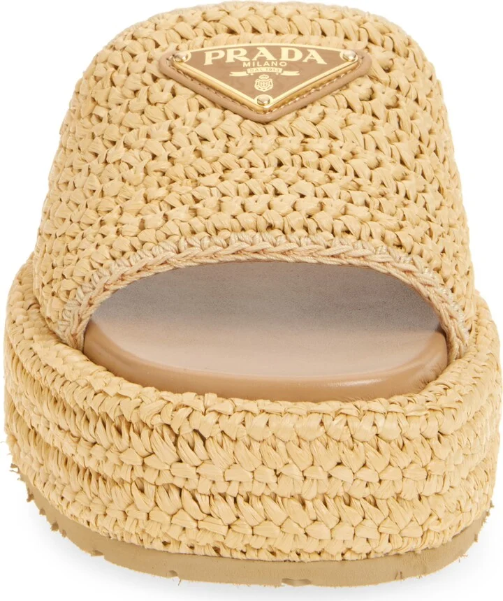 Raffia Flatform Slide Sandal - Image 4