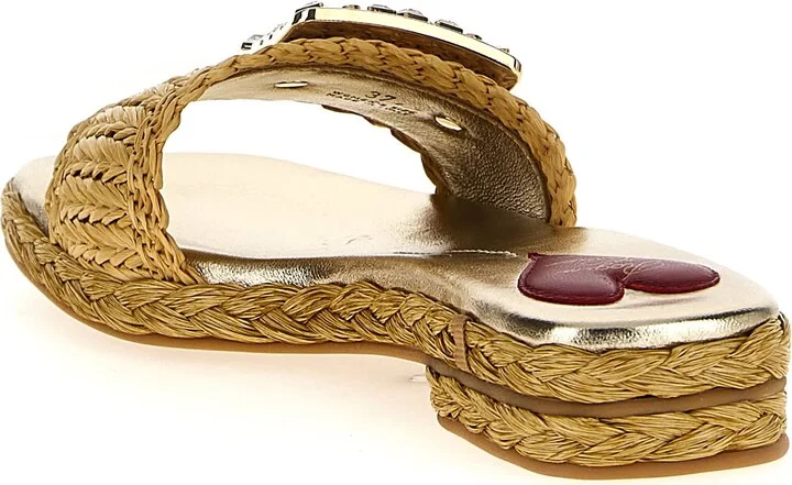 Raffia Jewel Sandals - Image 3