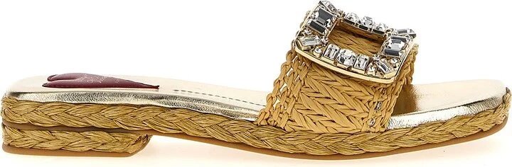 Raffia Jewel Sandals