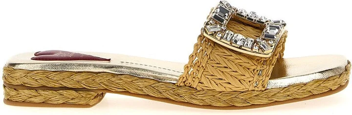 Raffia Jewel Sandals
