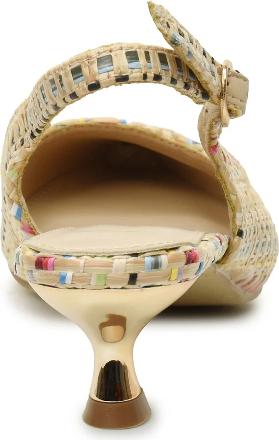 Raffia Kitten Heel Slingback Pump - Image 4