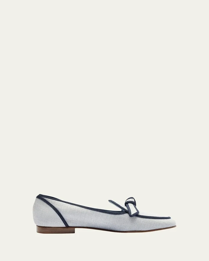 Raffia Knot Slip-on Loafers