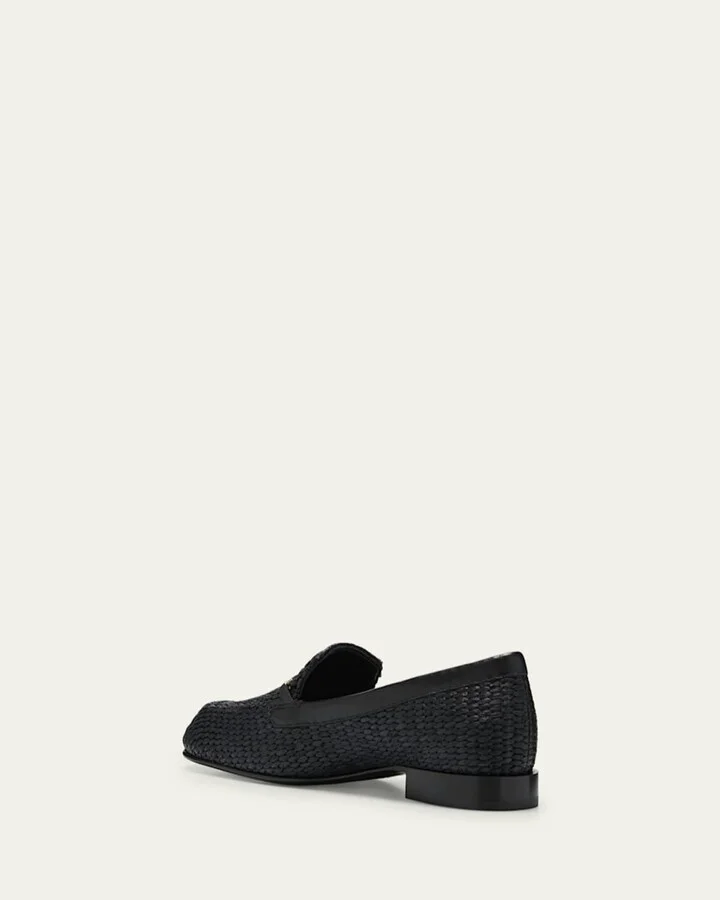 Raffia Metal-Strap Easy Loafers - Image 3