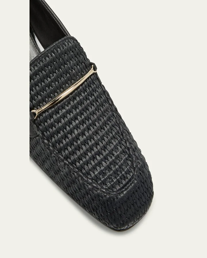 Raffia Metal-Strap Easy Loafers - Image 5