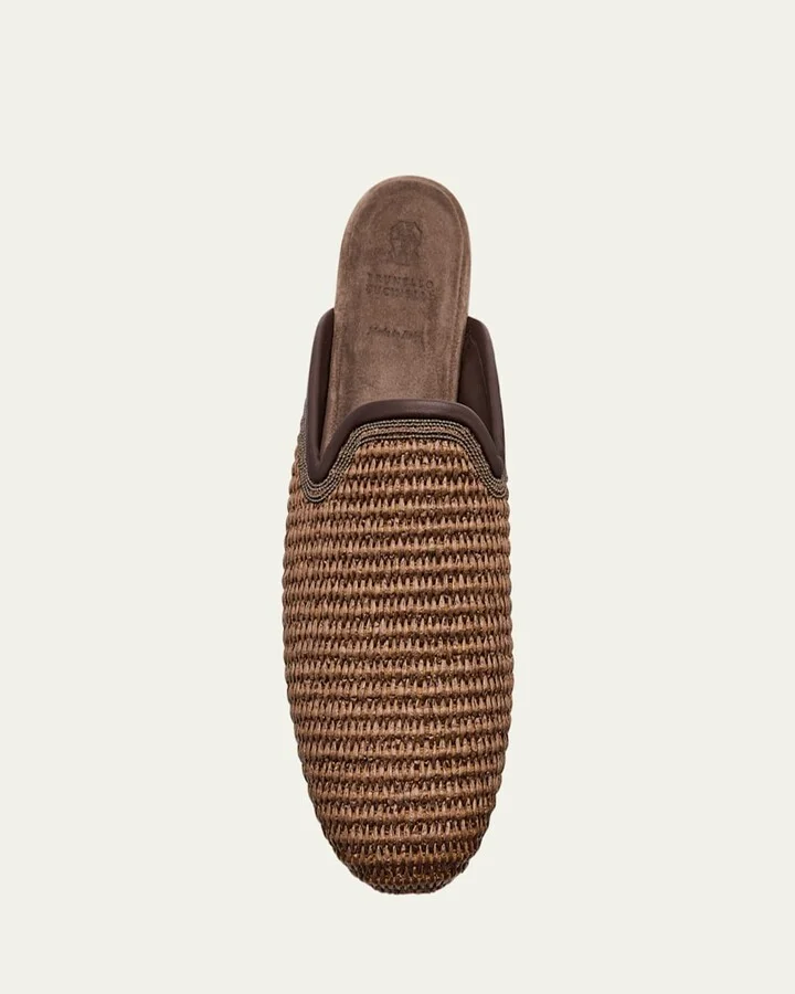 Raffia Monili Loafer Mules - Image 5