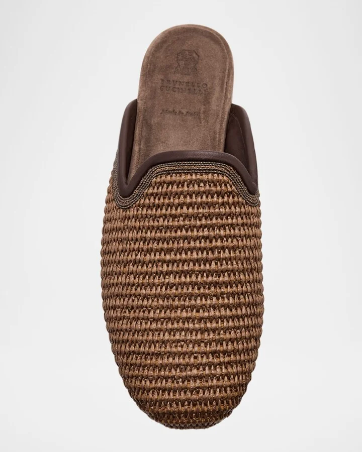 Raffia Monili Loafer Mules - Image 3