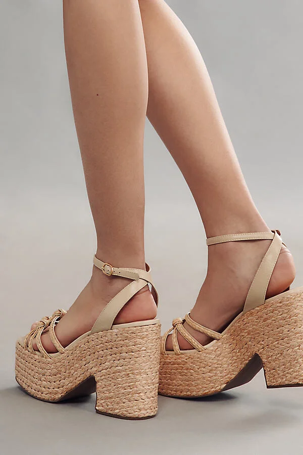 Raffia Platform Heels - Image 3