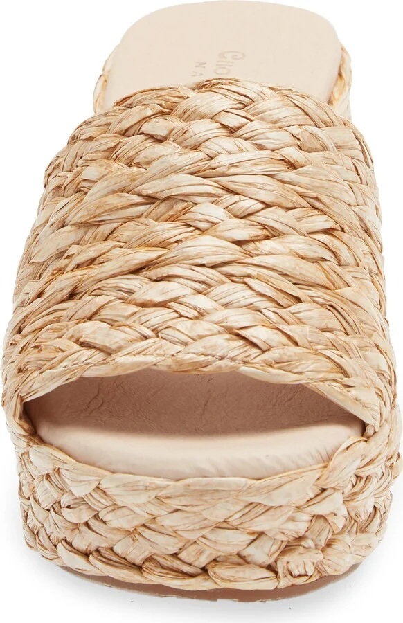 Raffia Platform Slide Sandal - Image 4