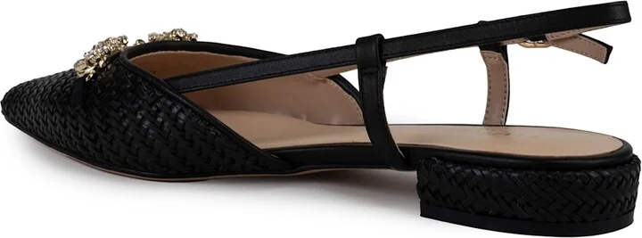 Raffia Sandal With Jeweled Clamp - Image 2