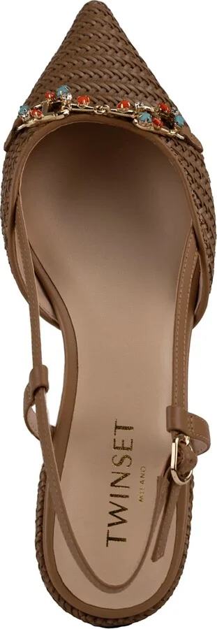Raffia Sandal With Jeweled Clamp - Image 3