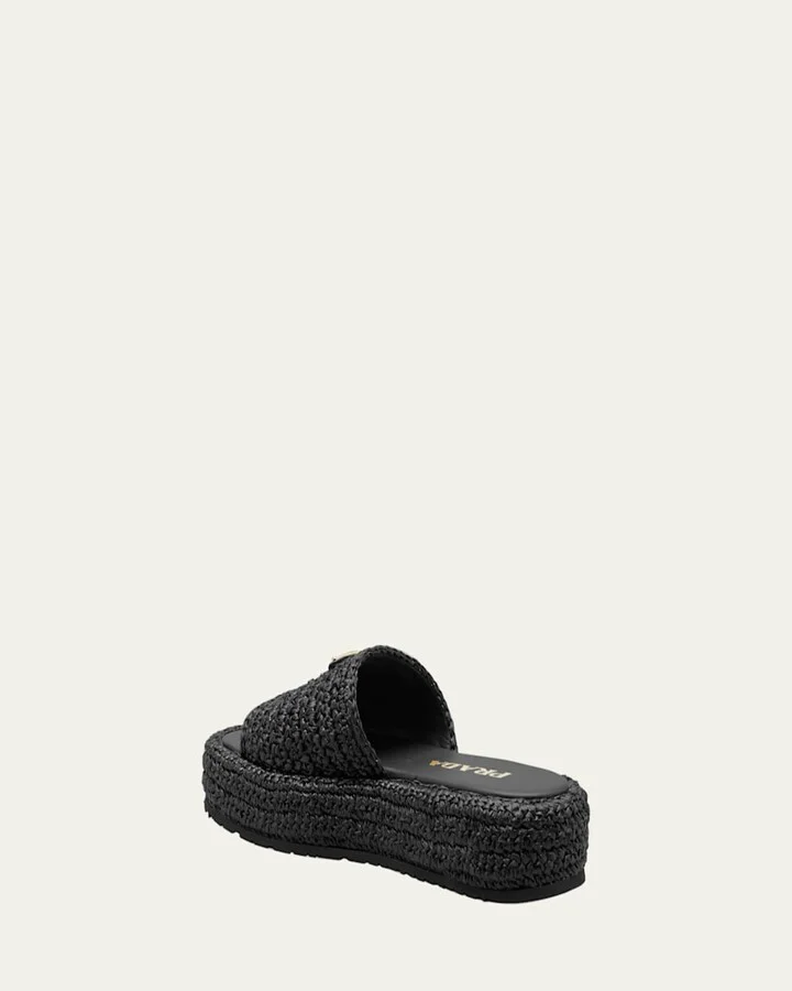 Raffia Single-Band Platform Slides - Image 5