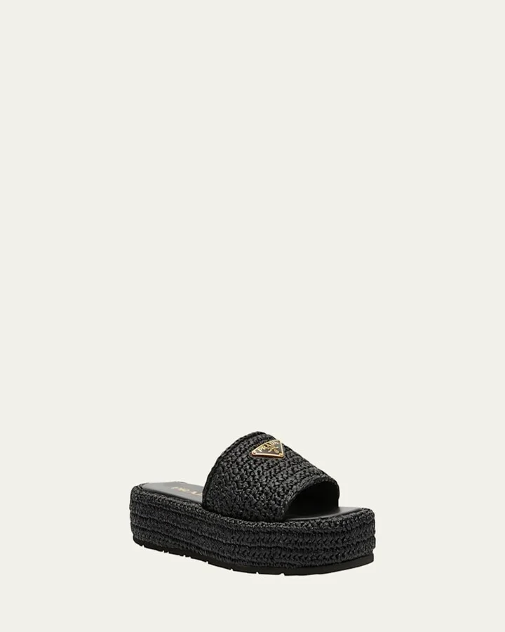 Raffia Single-Band Platform Slides - Image 8