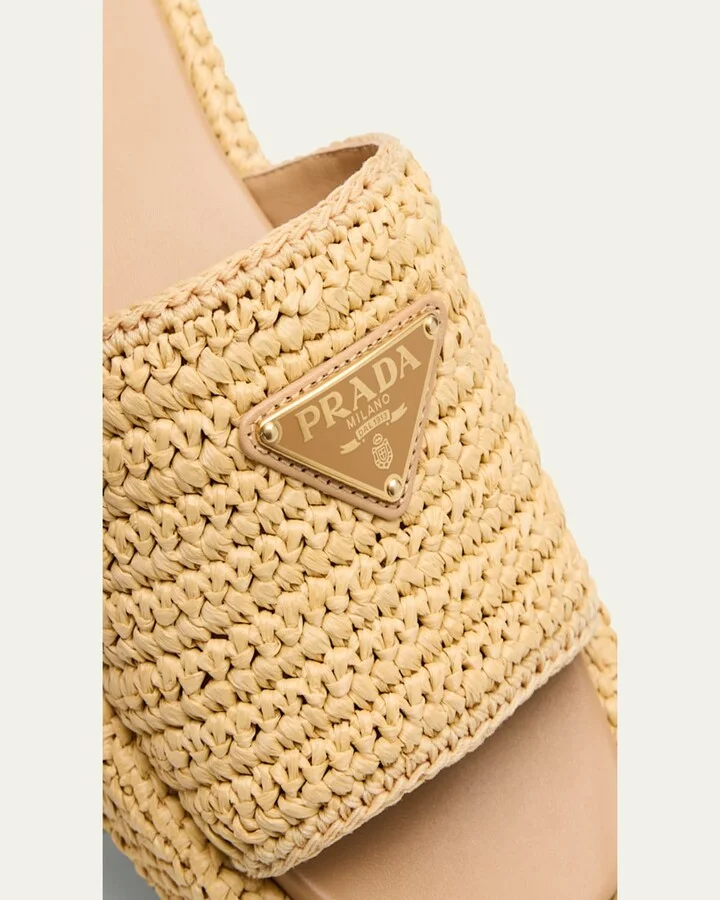 Raffia Single-Band Platform Slides - Image 9